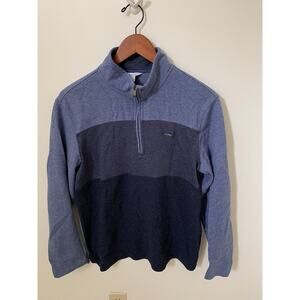 Calvin Klein Mens Size Medium Pullover Long Sleeve 1/4 Zip Blue Colorblock